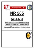 NR 565 Week 2 Notes &lpar;2026&rpar; PDF &vert; State Prescribing Guidelines &vert; Advanced Pharmacology