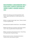 RELIAS PROPHECY CORE MANDATORY PART 2 EXAM SCRIPT COMPLETE QUESTIONS AND VERIFIED CORRECT ANSWERS GRADED A&plus; 2026