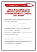 NR 547 Midterm Study Guide&colon; Differential Diagnosis Overview Questions with CORRECT Answers 100&percnt; Verified