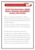 NR 547 Final Study Guide - PMHNP Week 5 - Questions with CORRECT Answers 100&percnt; Verified