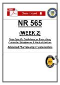NR 565 Week 2 Notes &lpar;2026&rpar; PDF &vert; State Prescribing Guidelines &vert; Advanced Pharmacology
