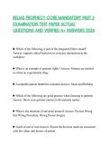RELIAS PROPHECY CORE MANDATORY PART 2 EXAMINATION TEST PAPER ACTUAL QUESTIONS AND VERIFIED A&plus; ANSWERS 2026