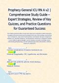 Prophecy General ICU RN A v2 &vert; Comprehensive Study Guide &ndash; Expert Strategies&comma; Review of Key Quizzes&comma; and Practice Questions for Guaranteed Success   This Prophecy General ICU RN A v2 exam tests critical care nursing skills in patient assessment&comma; managing 
