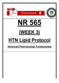 NR 565 Week 3 Notes &lpar;2026&rpar; PDF &vert; HTN & Lipid Protocols &vert; Advanced Pharmacology