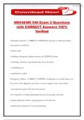 NR548&sol;NR 548 Exam 2 Questions with CORRECT Answers 100&percnt; Verified