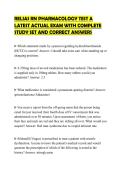 RELIAS RN PHARMACOLOGY TEST A LATEST ACTUAL EXAM WITH COMPLETE STUDY SET AND CORRECT ANSWERS
