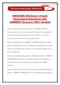 NR548&sol;NR 548 Exam 4 Psych Assessment Questions with CORRECT Answers 100&percnt; Verified