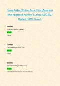 Texas Barber Exams PACKAGE DEAL&vert; BUNDLE contains the latest state board  written exam with verified solutions - Guaranteed pass&period; 