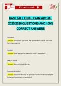 UAS I FALL FINAL EXAM ACTUAL 2026 QUESTIONS AND 100&percnt; CORRECT ANSWERS