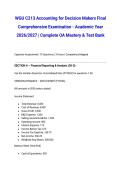WGU C213 Accounting for Decision Makers Final Comprehensive Examination - Academic Year 2026&sol;2027 &vert; Complete OA Mastery & Test Bank
