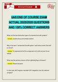 UAS END OF COURSE EXAM ACTUAL 2026 QUESTIONS AND 100&percnt; CORRECT ANSWERS