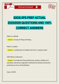 EXOS XPS PREP ACTUAL 2026 QUESTIONS AND 100&percnt; CORRECT ANSWERS