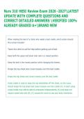 Nurs 310 HESI Review Exam 2026 -2027LATEST  UPDATE WITH COMPLETE QUESTIONS AND  CORRECT DETAILED ANSWERS VERIFIED 100&percnt;  ALREADY GRADED A&plus;BRAND NEW 