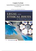 Complete Test Bank Legal and Ethical Issues for Health Professionals&comma; 5th Edition&period; By George D&period; Pozgar&period; &lpar;All Chapters Covered With Fully Verified Answers&rpar;