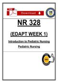 NR 328 EDAPT Week 1 Notes &lpar;2026&rpar; PDF &vert; Introduction to Pediatric Nursing