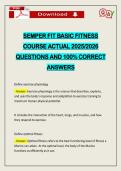 SEMPER FIT BASIC FITNESS COURSE ACTUAL 2026 QUESTIONS AND 100&percnt; CORRECT ANSWERS