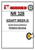 NR 328 EDAPT Week 5 Notes &lpar;2026&rpar; PDF &vert; Growth Hormone Deficiency &vert; Pediatric Nursing