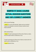 SEMPER FIT BASIC COURSE ACTUAL 2026 QUESTIONS AND 100&percnt; CORRECT ANSWERS