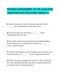 RETAILING MANAGEMENT ACTUAL EXAM 2026 QUESTIONS WITH SOLUTIONS GRADED A&plus;