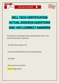 DELL TECH CERTIFICATION ACTUAL 2026 QUESTIONS AND 100&percnt; CORRECT ANSWERS