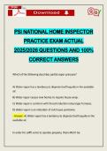 PSI NATIONAL HOME INSPECTOR PRACTICE EXAM ACTUAL 2026 QUESTIONS AND 100&percnt; CORRECT ANSWERS