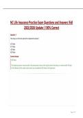 NC Life Insurance Practice Exam Questions and Answers &vert;Fall 2025&sol;2026 Update &vert; 100&percnt; Correct