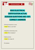 ESCO ELECTRICAL CERTIFICATION ACTUAL 2026 QUESTIONS AND 100&percnt; CORRECT ANSWERS