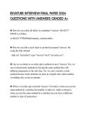 REVATURE INTERVIEW FINAL PAPER 2026 QUESTIONS WITH ANSWERS GRADED A&plus;