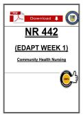 NR 442 EDAPT Week 1 Notes &lpar;2026&rpar; PDF &vert; Community Health Nursing Study Guide