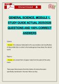 GENERAL SCIENCE&comma; MODULE 1&comma; STUDY GUIDE ACTUAL 2026 QUESTIONS AND 100&percnt; CORRECT ANSWERS