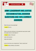 ARMY LEADERSHIP AND JUSTICE OCS EXAM ACTUAL 2026 QUESTIONS AND 100&percnt; CORRECT ANSWERS