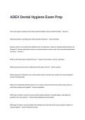 ADEX Dental Hygiene Exam Prep Questions and Answers