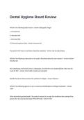 Dental Hygiene Board Review Questions and Answers