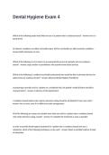 Dental Hygiene Exam 4 Questions with Correct Answers