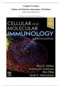 Complete Test Bank Cellular and Molecular Immunology&comma; 11th Edition&period; By Abbas&comma; Lichtman&comma; Pillai&comma; Henrickson&period; &lpar;All Chapters&comma; Latest Edition&comma; 100&percnt; Verified Answers&rpar;