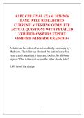 AAPC CPB FINAL EXAM 2025&sol;2026  BANK WELL RESEARCHED  CURRENTLY TESTING COMPLETE  ACTUAL QUESTIONS WITH DETAILED  VERIFIED ANSWERS EXPERT  VERIFIED &sol;ALREADY GRADED A&plus; 