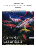 Complete Test Bank- Genetics Essentials&colon; Concepts and Connections&comma; 5th Edition&period; By Benjamin Pierce&period; &lpar;All Chapters&comma; Latest Edition&comma; 100&percnt; Verified Answers&rpar;