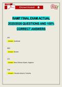 RAMP FINAL EXAM ACTUAL 2026 QUESTIONS AND 100&percnt; CORRECT ANSWERS