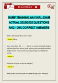 RAMP TRAINING AA FINAL EXAM ACTUAL 2026 QUESTIONS AND 100&percnt; CORRECT ANSWERS