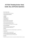 ATI TEAS 7 Reading Section&colon; Study  Guide