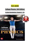 TEST BANK College Physics&comma; 5th Edition  By Alan Giambattista&comma; Chapters 1 - 30