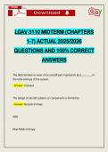 LGAV 3110 MIDTERM &lpar;CHAPTERS 1-7&rpar; ACTUAL 2026 QUESTIONS AND 100&percnt; CORRECT ANSWERS