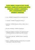TLETA WEEK 3 EXAM STUDY GUIDE  2026&sol;2027 COMPLETE QUESTIONS WITH  VERIFIED CORRECT ANSWERS &vert;&vert;  100&percnt; GUARANTEED PASS  <NEWEST VERSION> 
