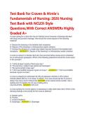 Craven & Hirnle&rsquo;s Nursing Test Bank&colon; 2026 NCLEX Prep & Answers Fundamentals of Nursing Test Bank &lpar;2026&rpar;&colon; NCLEX Questions & A&plus; Guide