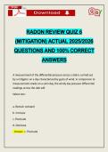 RADON REVIEW QUIZ 6 &lpar;MITIGATION&rpar; ACTUAL 2026 QUESTIONS AND 100&percnt; CORRECT ANSWERS