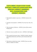 TLETA WEEK 5 EXAM STUDY GUIDE  2026&sol;2027 COMPLETE QUESTIONS WITH  VERIFIED CORRECT ANSWERS &vert;&vert;  100&percnt; GUARANTEED PASS  <NEWEST VERSION> 