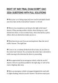 RIGHT OF WAY FINAL EXAM SCRIPT QAC 2026 QUESTIONS WITH FULL SOLUTIONS