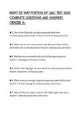 RIGHT OF WAY PORTION OF QAC TEST 2026 COMPLETE QUESTIONS AND ANSWERS GRADED A&plus;