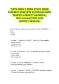 TLETA WEEK 9 EXAM STUDY GUIDE  2026&sol;2027 COMPLETE QUESTIONS WITH  VERIFIED CORRECT ANSWERS &vert;&vert;  100&percnt; GUARANTEED PASS  <NEWEST VERSION> 