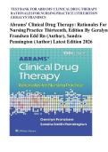 TEST BANK FOR Abrams&rsquo; Clinical Drug Therapy&colon; Rationales for Nursing Practice&comma; 13th Edition by Geralyn Frandsen Latest Edition 2025&vert;2026